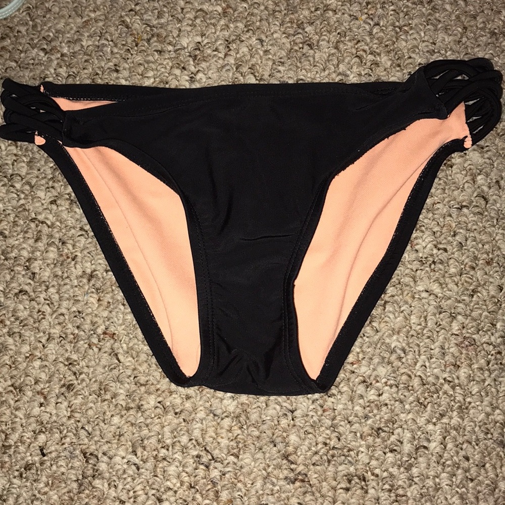 black braided swim bottoms